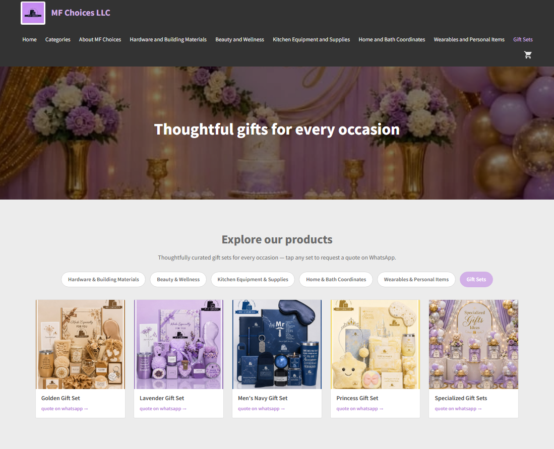 MF Choices — UAE Sourcing & Custom Branding